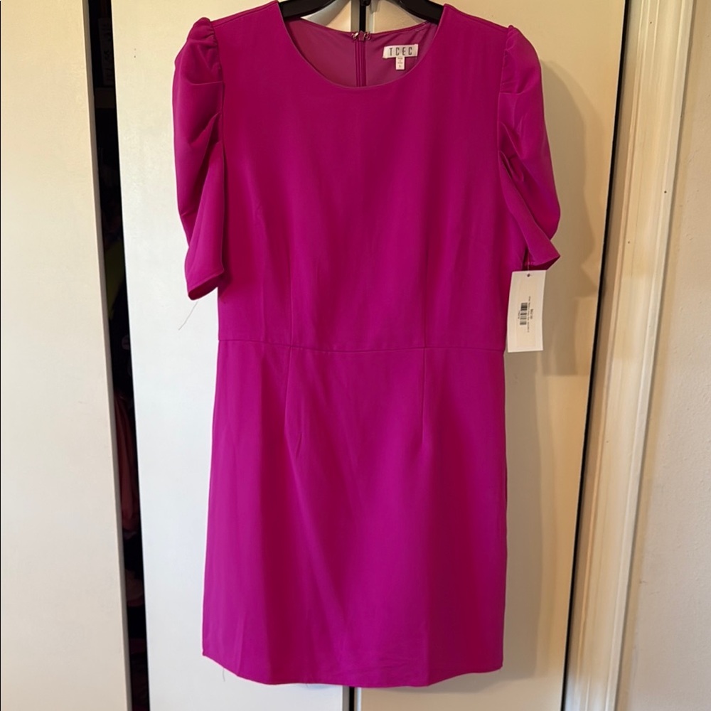 TCEC Magenta Puff Sleeve Dress